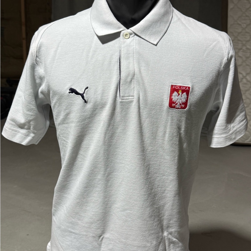 POLAND NATIONAL TEAM POLSKA FOOTBALL POLO SHIRT PUMA SIZE LARGE L